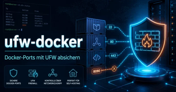 ufw-docker sichert Docker-Ports mit UFW-Firewall auf einem Linux-Server ab